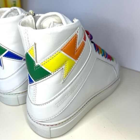 New Zadig &‎ Voltaire Womens High Flash Pride Lightning Bolt Sneakers $498 - Picture 9 of 15